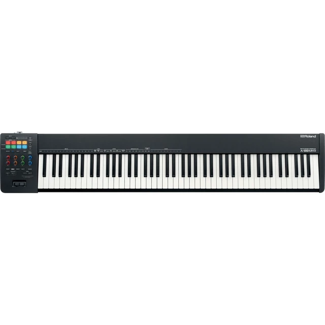 Alt view image 2 of 7 - Roland A-88MKII MIDI Keyboard Controller, Keyboard Stand, Bench, Presonus Eris3.5 Monitors, Monitor Stands, (2) 1/4 Cables, Tascam TH02 Bundle
