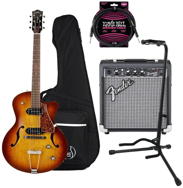 Main image of Godin (051519) 5th Avenue CW Kingpin Electric Guitar (Case Included, Fender Frontman 10G Amp, Guitar Stand, Ernie Ball Guitar Cable PO6072 Bundle