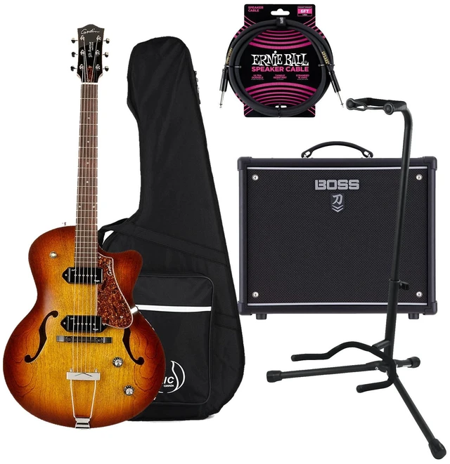 Main image of Godin (051519) 5th Avenue CW Kingpin Electric Guitar (Case Included), Boss Katana 50 MKII, Guitar Stand, Ernie Ball Guitar Cable PO6072 Bundle