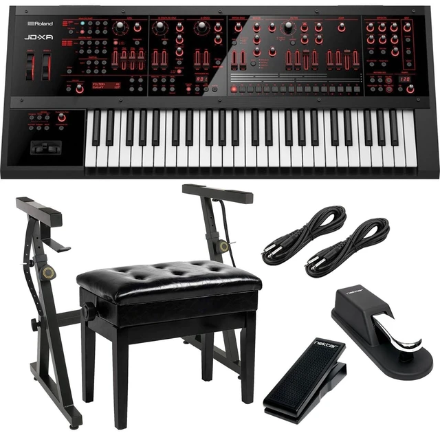Main image of Roland JD-XA Analog/Digital Synthesizer, Plixio Keyboard Stand, Bonnlo Padded Wooden Piano Bench, Nektar NX-P, Sustain Pedal, (2) 1/4 Cables Bundle