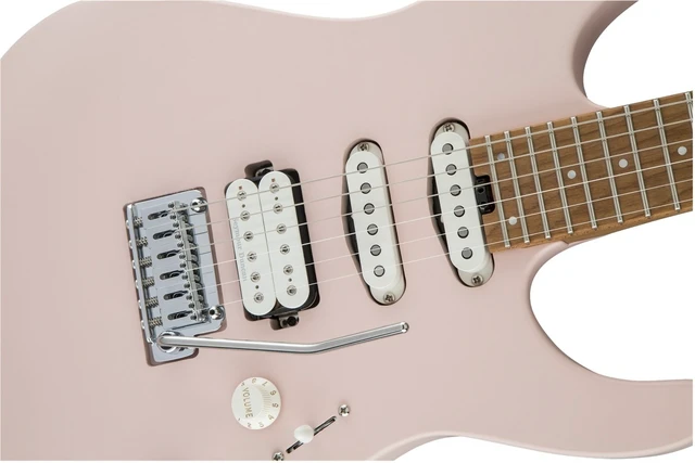 Alt view image 5 of 7 - Charvel Pro-Mod DK24 HSS 2pt cm - Satin Shell Pink, (2) Ernie Ball 2221 Strings, Gator GTR-1000 Stand, (2) Ernie Ball 10FT Cables Bundle