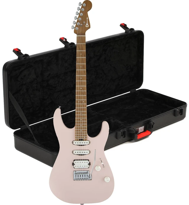 Main image of Charvel Pro-Mod DK24 HSS 2pt cm - Satin Shell Pink, Gator GTSA-GTRELEC Case Bundle