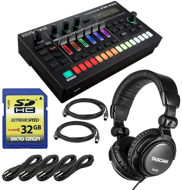Main image of Roland AIRA TR-6S Rhythm Performer, SD Card 32GB, (4) 1/4 Cables, (2) Midi Cables, Tascam TH02 Headphones Bundle