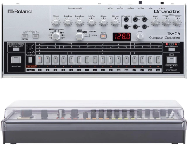 Main image of ROLAND BOUTIQUE TR-06 DRUMATIX, DECKSAVER, (2) 1/4 Cables Bundle