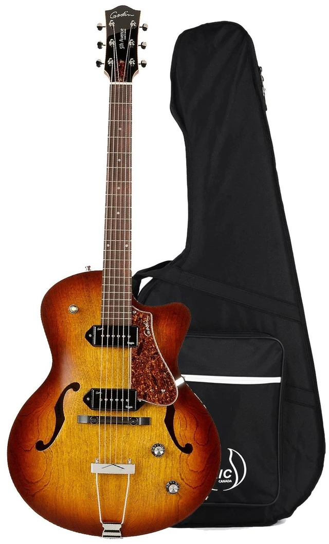 Main image of Godin (051519) 5th Avenue CW Kingpin 2 Hollowbody Electric Guitar Cognac Burst with Case