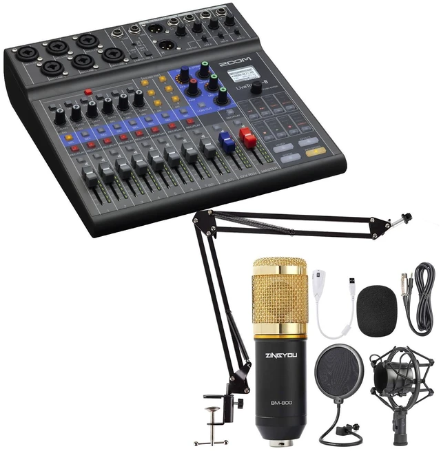 Main image of Zoom LiveTrak L-8 Portable Mixer, ZINGYOU Microphone Bundle