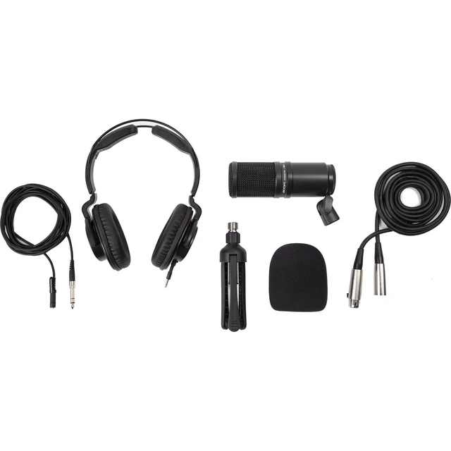 Alt view image 2 of 7 - Zoom ZDM-1 Podcast Mic Pack with Headphones, Windscreen, XLR, and Tabletop Stand