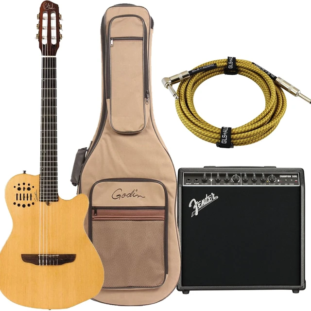 Alt view image 6 of 7 - Godin (032150) ACS-SA Nylon String Cedar Top Guitar, Fender CHAMPION 50X Amp, GLS 15 FT Guitar Cable Bundle