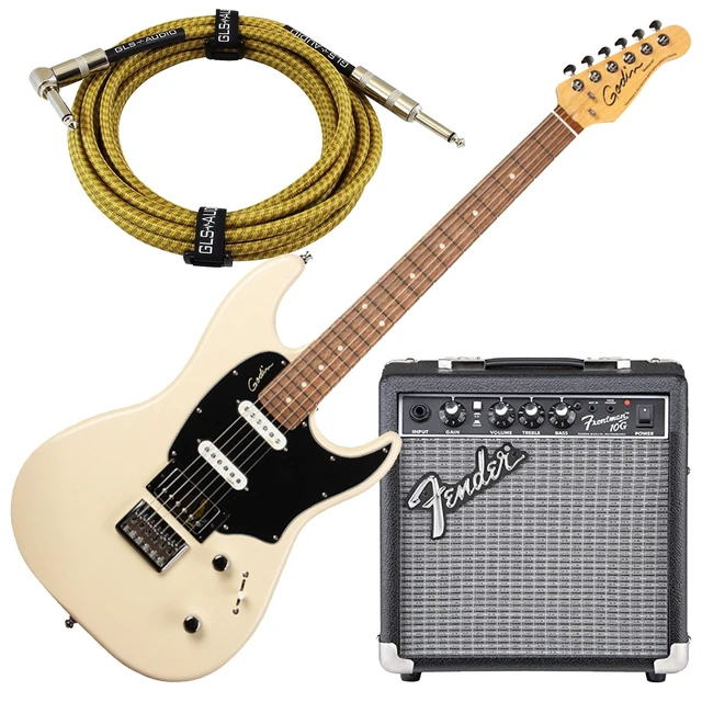 Alt view image 5 of 7 - Godin 048434 Session HT Trans Cream RN, Fender Frontman 10G Electric Guitar Amplifier, GLS 15 FT Guitar Cable Bundle