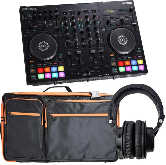 Main image of Roland DJ-707M 4-Channel DJ Controller, Accenta ACC-806 Bag, Tascam TH07 Bundle