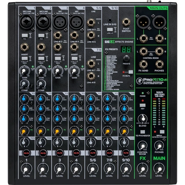 Alt view image 4 of 6 - Mackie ProFX10v3 10-Channel Sound Reinforcement Mixer with Built-In FX
