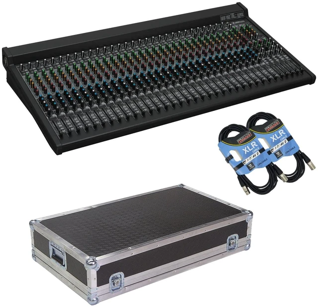 Main image of Mackie 3204VLZ4 32-Channel 4-Bus FX Mixer with USB, ATA Case For MACKIE SR32, 2x XLR Cables Bundle
