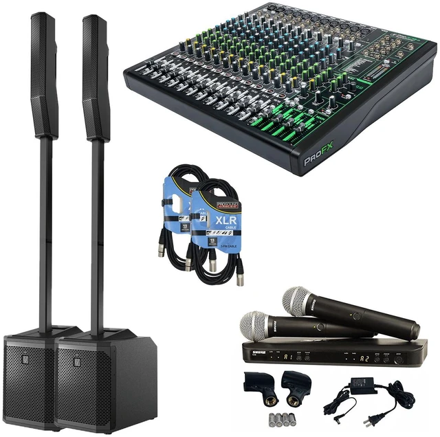 Main image of Electro-Voice EVOLVE 30M (Pair) - Mackie ProFX16v3 - BLX288/PG58 - (2) XLR Cables
