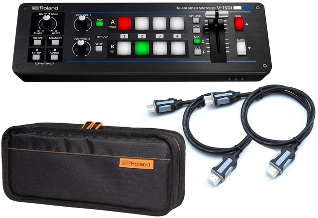 Main image of Roland V-1SDI 4-Channel HD Video Switcher - Roland CB-BV1 Carry Bag - (2) HDMI Cables