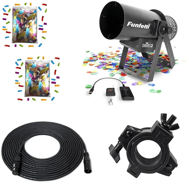 Main image of Chauvet DJ Funfetti Confetti Launcher - (2) JPACO Metallic Confetti Refill - Light Clamp - 50FT DMX Cable