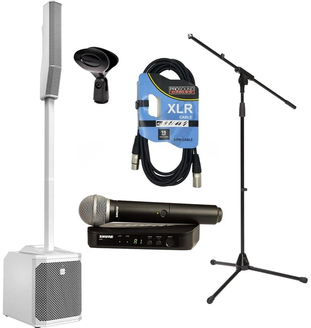 Main image of Electro-Voice EVOLVE 30M White - BLX24/PG58 Wireless Mic - Mic Stand - Mic Clip - XLR Cable