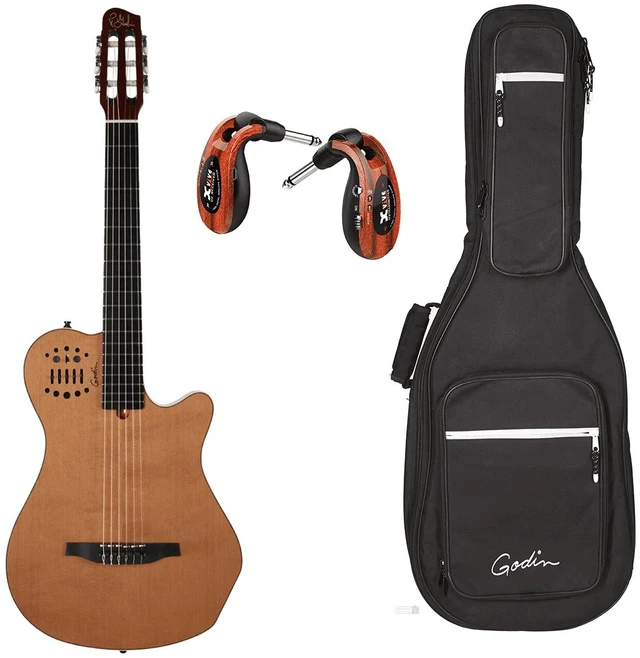 Main image of Godin Multiac Grand Concert SA Natural HG (012817) - Godin VBGAC Gig Bag - Xvive U2 Guitar Wireless System
