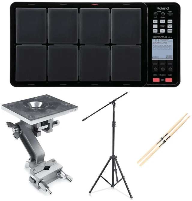 Main image of Roland OCTAPAD SPD-30 Black - Roland APC-33 - Pyle Heavy Duty Mic Stand - Drum Stick