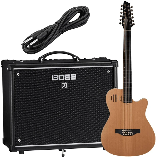 Main image of Godin A12 12-string Natural Semi-gloss (025343) - Boss Katana 50 Guitar - 1/4 Cable