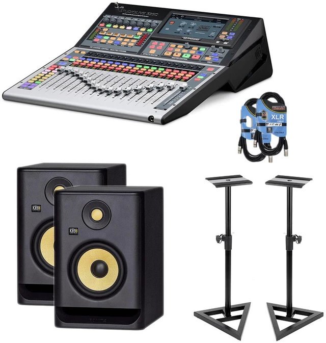 Main image of PreSonus StudioLive 32SC - KRK RP5G4 Pair - Monitor Stands - 2 XLR Cables