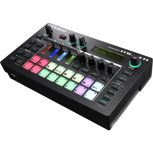 Alt view image 3 of 7 - Roland MC-101 Portable Groovebox + PreSonus Eris E3.5 3.5" 2-Way 25W Nearfield Monitors (Pair) and Cables.
