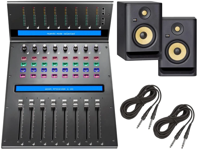Main image of Icon Pro Audio QCon Pro XS Controller + KRK RP5G4 Rokit 5-Inch Powered Studio Monitor - Pair and Cables.