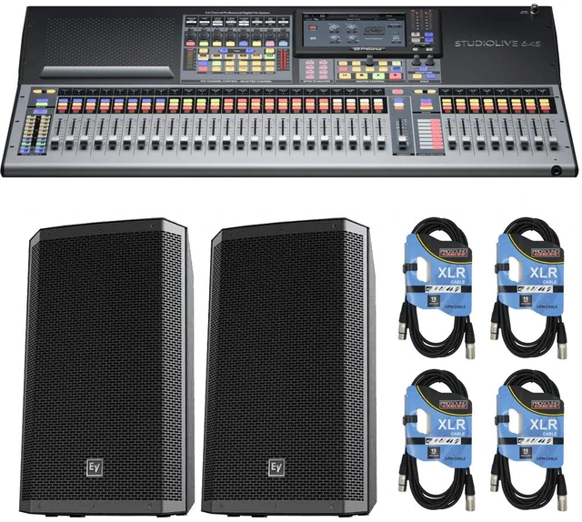 Main image of PreSonus StudioLive 64S Series III S 76-Channel Digital Mixing Console/Recorder/Interface + 2x Electro-Voice ZLX-12P and Cables.