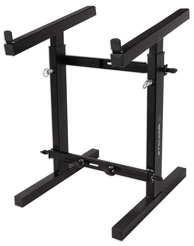 Alt view image 6 of 7 - Mackie 1604VLZ4 16-Channel 4-Bus Compact Mixer + Rockville Portable Mixer Stand - Adjustable Height and Width! (RXS20 ) and (16) XLR Cables.