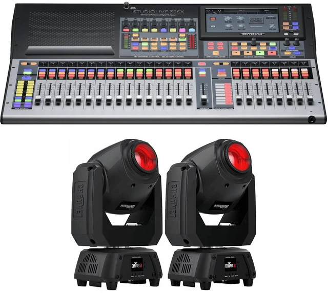 Main image of PreSonus StudioLive 32SX Series III S 32-Channel Compact Digital Mixer/Recorder/Interface + (2) CHAUVET DJ Intimidator Spot 260 LED Moving Head Light Fixture