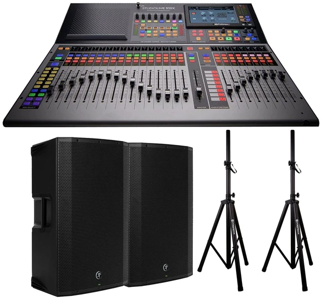 Main image of PreSonus StudioLive 32SX Series III S 32-Channel Compact Digital Mixer/Recorder/Interface + (2) Mackie Thump15A 1300 Watts EA + Speaker Stands with Bag