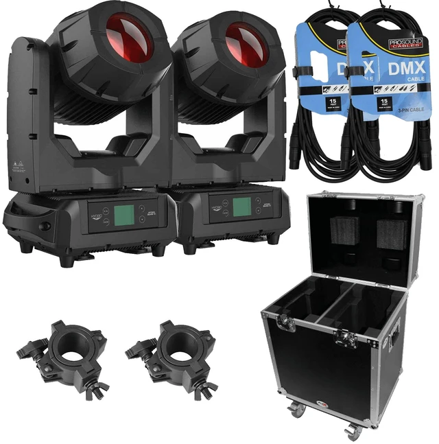 Main image of American DJ Hydro Beam X1 (Pair) - IP65 Moving Head Fixture, Dual Flight Case, Clamp and Cable.