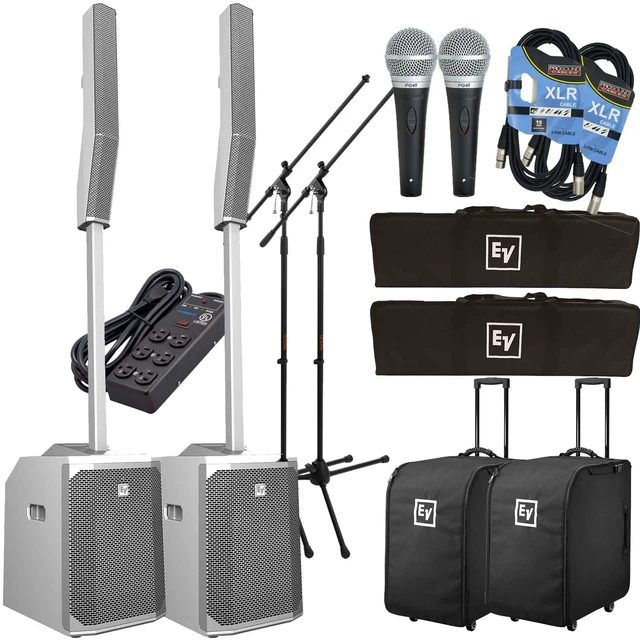 Main image of Electro-Voice Evolve 50 Column Speaker System White Complete Audio Bundle