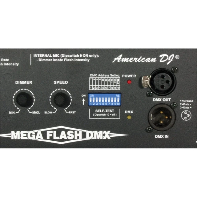 Alt view image 2 of 6 - American DJ Lighting (4) Mega Flash DMX Party 800W Stobe Effect Light with (4) DMX Cables, (2) Arriba Bags & Portable Truss System