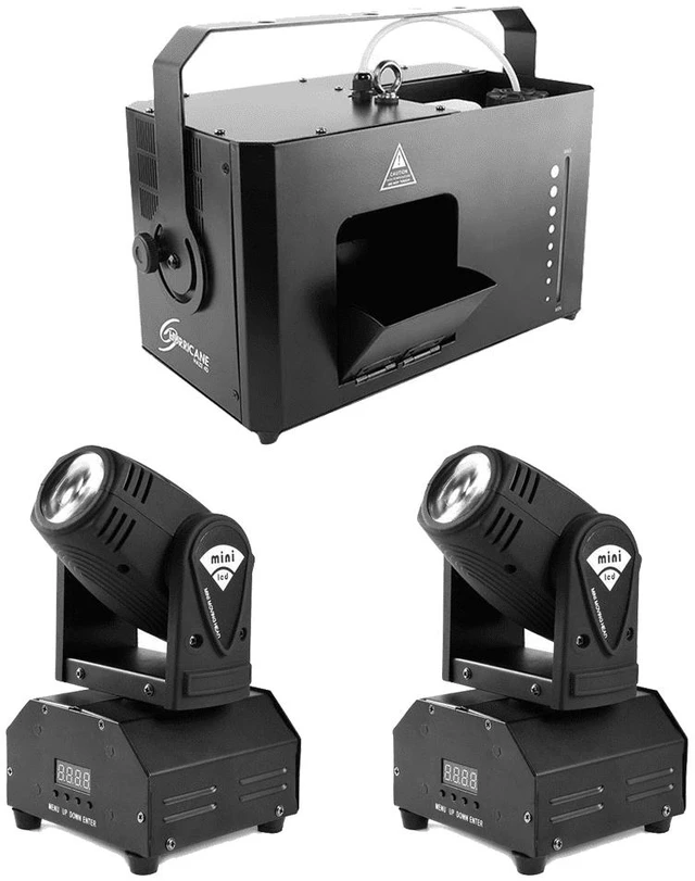 Alt view image 7 of 7 - CHAUVET DJ Hurricane Haze 4D - Haze Machine with Wired Remote Control + (2) MFL. 10w LED Moving Head Light RGBW Stage Light Mini Moving Beams Rotating Moving Head