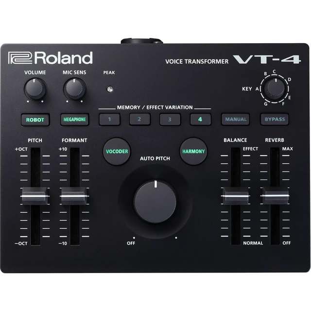 Alt view image 2 of 5 - Roland AIRA VT-4 Voice Transformer + Audio-Technica ATH-M20x Monitor Headphones (Black)