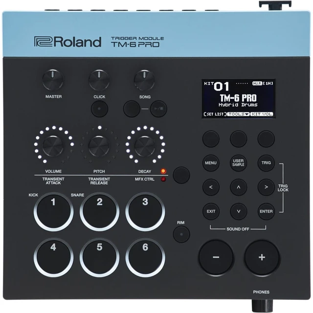 Alt view image 2 of 7 - Roland TM-6 Pro Drum Trigger Module + Audio-Technica ATH-M40x Monitor Headphones and Cables.