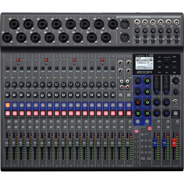 Alt view image 3 of 7 - Zoom LiveTrak L-20 - 20-Input Digital Mixer & Multitrack Recorder