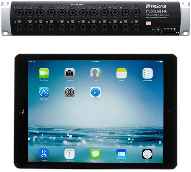 Main image of PreSonus StudioLive 24R - 26-Input, 32-Channel Series III Stage Box and Rack Mixe + Apple iPad Air 16GB, Wi-Fi - space gray.