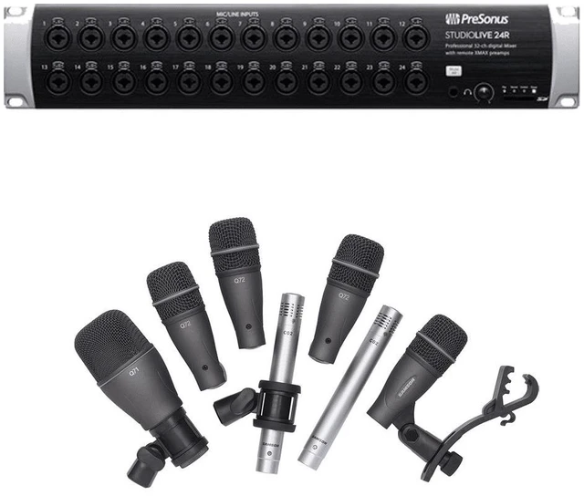 Main image of PreSonus StudioLive 24R - 26-Input, 32-Channel Series III Stage Box and Rack Mixe + Samson DK707 7-Piece Drum Microphone Kit