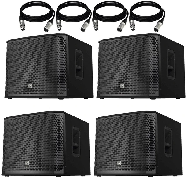 Main image of (4) Electro-Voice EKX-18SP 18" Powered Subwoofer and Cables Package.