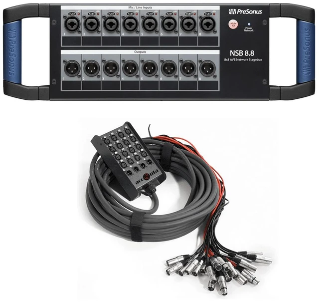 Main image of PreSonus NSB 8.8 - 8 x 8 AVB-Networked Stage Box & Accenta ACC-8045 8-In/4-Out Stage Box