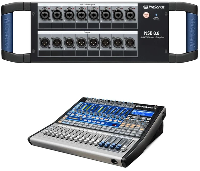 Main image of PreSonus NSB 8.8 - 8 x 8 AVB-Networked Stage Box & PreSonus StudioLive 16.0.2 USB Performance & Recording Digital Mixer