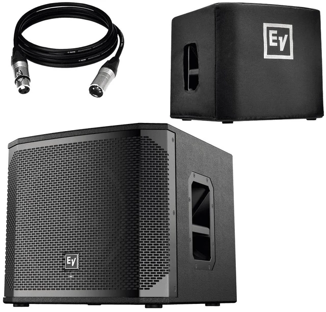 Main image of Electro-Voice ELX200-12SP-US 12" 1200W Powered Subwoofer (Black, Single) & Electro-Voice ELX200-12S-CVR Padded Cover for ELX200 12" Subwoofer and Cable Package.