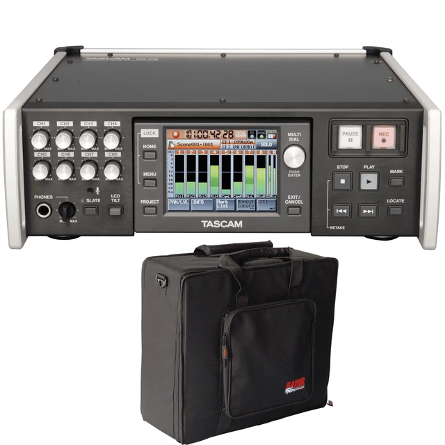 Alt view image 6 of 7 - Tascam HS-P82 8-Channel Field Audio Recorder + Gator Cases G-MIX-L 1618A Rigid EPS Foam Lightweight Mixer Case