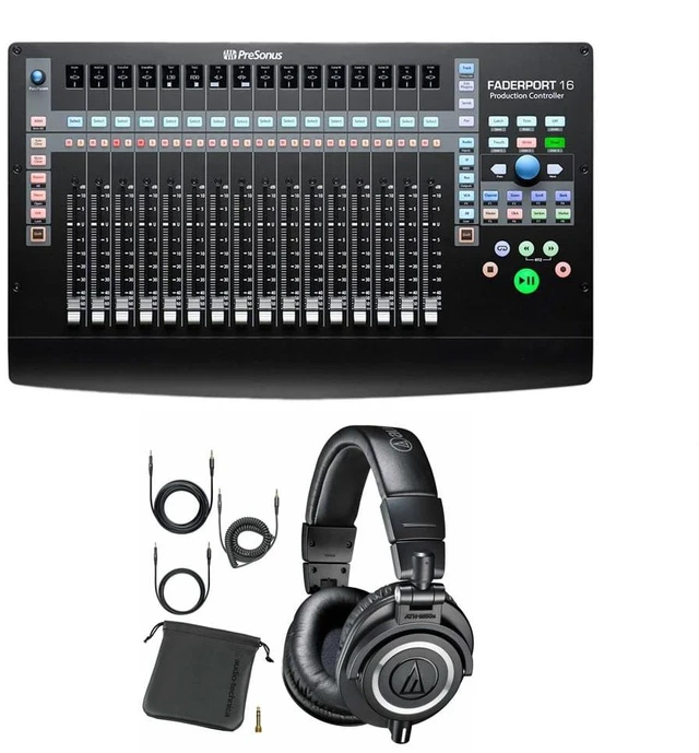 Main image of PreSonus Faderport 16 - Mix Production Controller with Audio-Technica ATH-M50x Professional Monitor Headphones