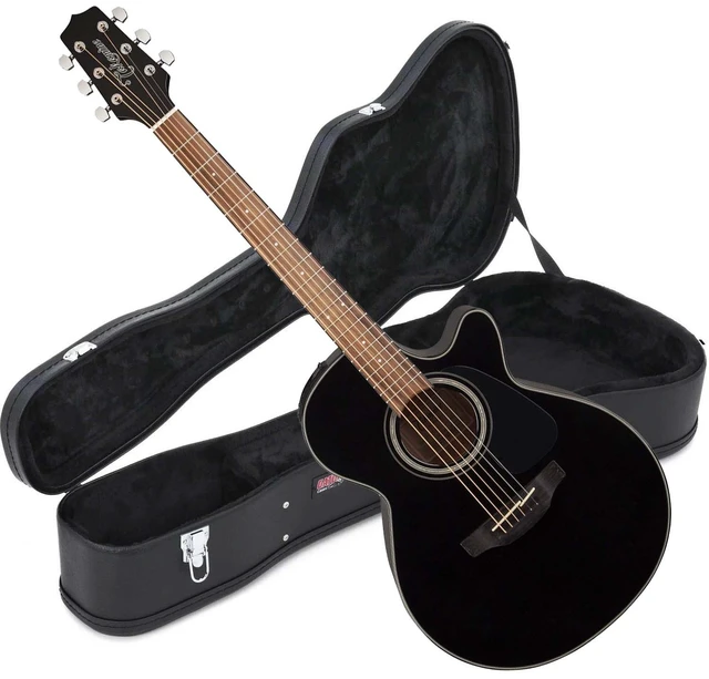 Main image of Takamine GF30CE Acoustic-Electric Guitar, Black, Gator Economy Wood Case Bundle