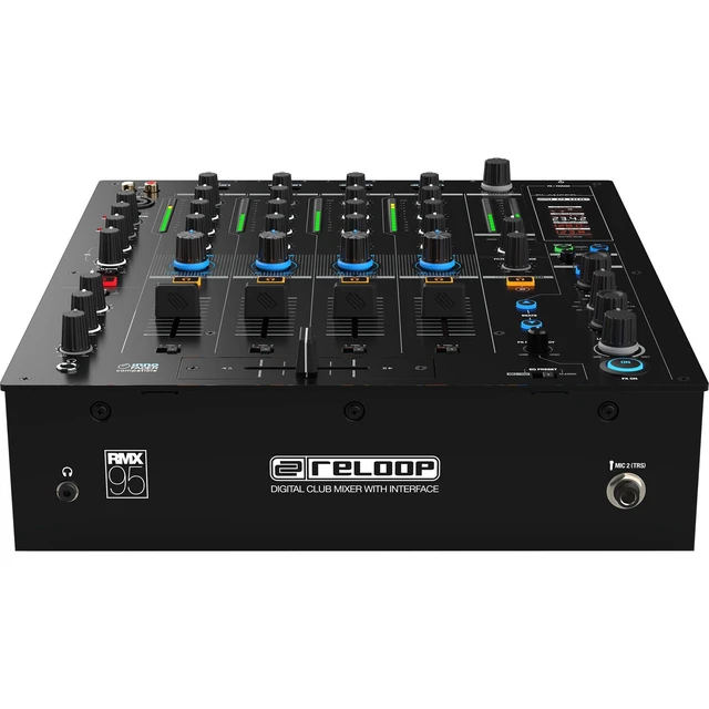 Alt view image 4 of 7 - Reloop RMX-95 Digital Club Mixer, Shure PG48, Laptop Stand, Tascam TH02, (3) XLR Cables Bundle