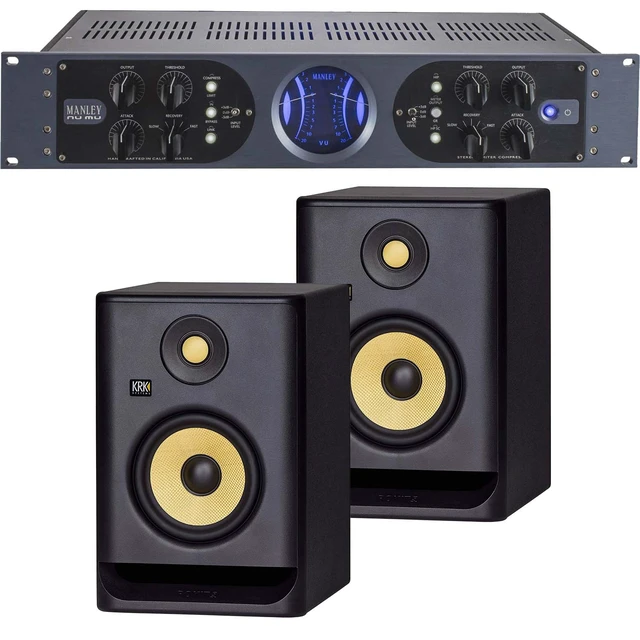 Alt view image 6 of 7 - Manley Nu Mu Stereo Compressor/Limiter, (2) KRK RP5G4 Studio Monitor Bundle