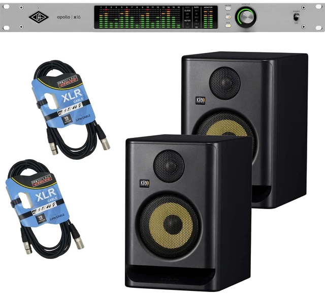 Main image of Universal Audio Apollo x16 with UAD Analog Classics Audio Interface - (2) KRK Rokit 5 G5 - (2) XLR Cables Bundle