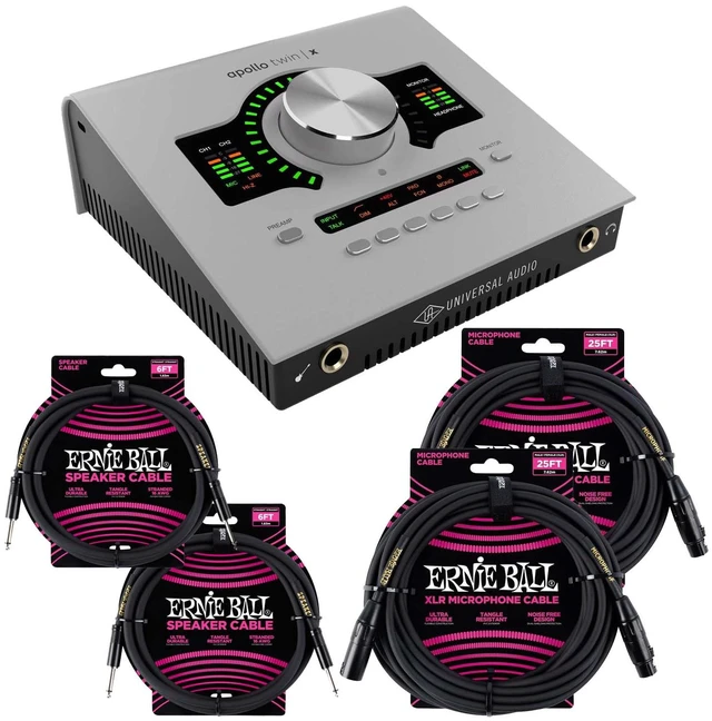 Main image of Universal Audio Apollo Twin X DUO G2 with UAD Analog Classics Audio Interface - (2) ErnieBall XLR 25Ft - (2) ErnieBall 1/4 Bundle